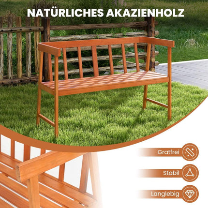 Tuinbank van acaciahout, belastbaar tot 360 kg, 2-zits houten bank 110 x 46 x 72 cm