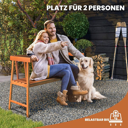 Tuinbank van acaciahout, belastbaar tot 360 kg, 2-zits houten bank 110 x 46 x 72 cm