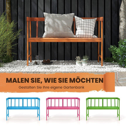 Tuinbank van acaciahout, belastbaar tot 360 kg, 2-zits houten bank 110 x 46 x 72 cm