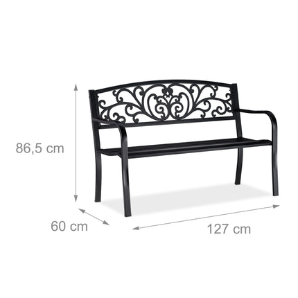 Garden bench metal ornament