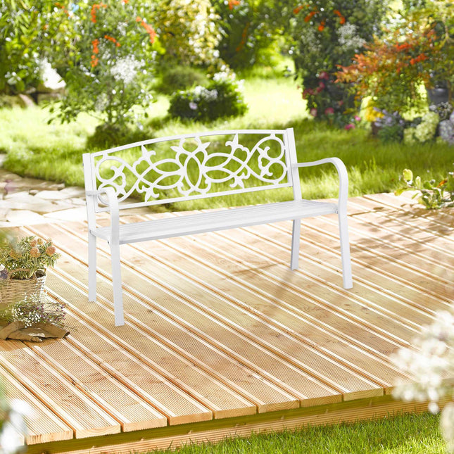 Garden bench vintage white