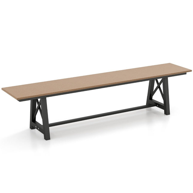 Garden bench weatherproof 3-seater bench can hold up to 500 kg 183 x 35 x 41.5 cm brown