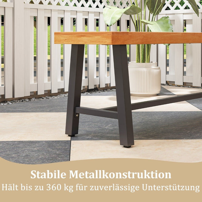 Garden bench weatherproof 3-seater bench up to 360 kg Park bench made of acacia wood and metal 2 pieces