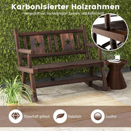 Garden bench weatherproof rocking bench with backrest bench can hold up to 320 kg