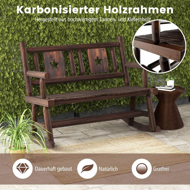 Garden bench weatherproof rocking bench with backrest bench can hold up to 320 kg