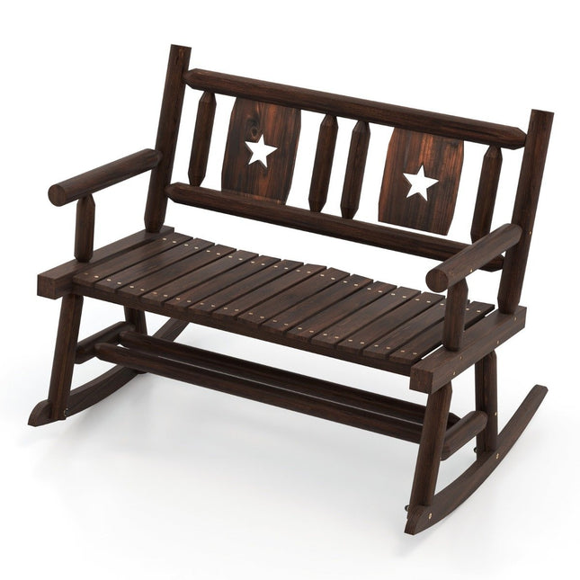 Garden bench weatherproof rocking bench with backrest bench can hold up to 320 kg