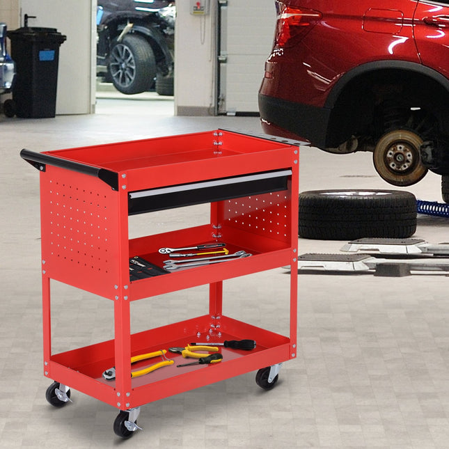 Red garden bench, 60 kg capacity, weatherproof and stable