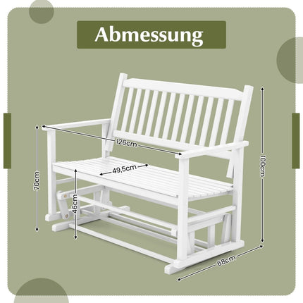 Garden bench with gentle gliding movement. Weatherproof swing bench can hold up to 225 kg