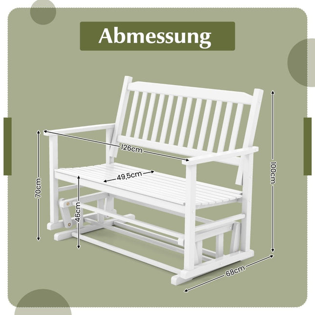 Garden bench with gentle gliding movement. Weatherproof swing bench can hold up to 225 kg