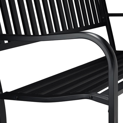 Garden bench with metal support