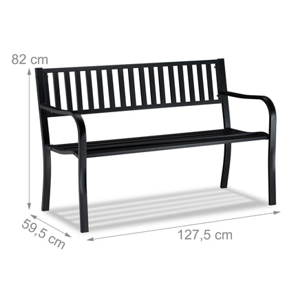 Garden bench with metal support