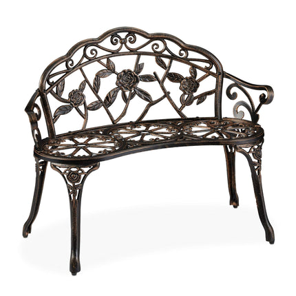 Garden bench with roses