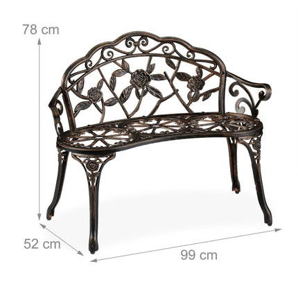 Garden bench with roses