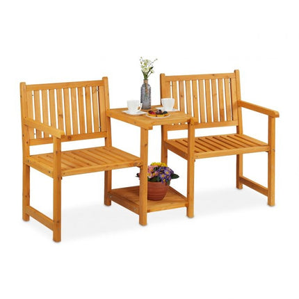 Garden bench with table