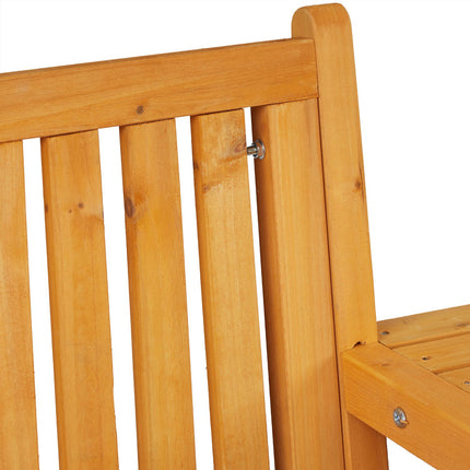 Garden bench with table