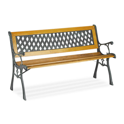 Garden bench wood & cast iron