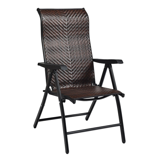 Garden chair polyrattan folding chair with 5-way adjustable backrest 69 x 58 x 85 - 112 cm