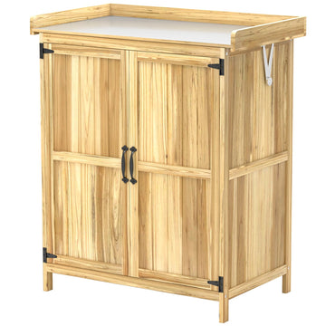 Wooden garden tool shed, weatherproof, 74x43x88cm