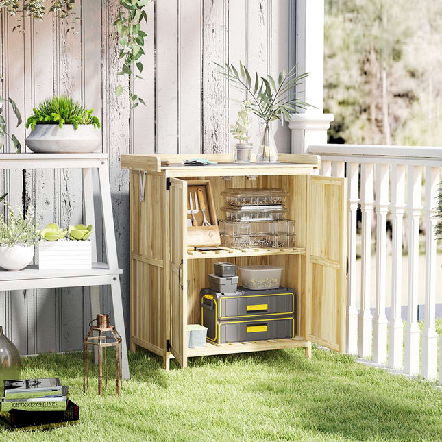 Wooden garden tool shed, weatherproof, 74x43x88cm
