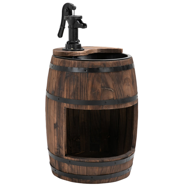 Garden fountain in wood and metal with waterfall, Ø32x58.5cm
