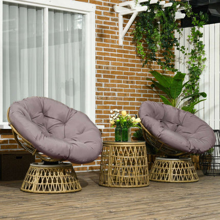 Tuinmeubelset 3-delig. Bistroset met salontafel en 2 stoelen, tuinzitgroep met kussens, balkonmeubilair voor terras in geel
