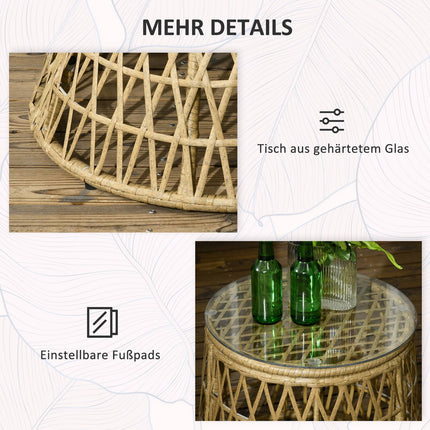 Tuinmeubelset 3-delig. Bistroset met salontafel en 2 stoelen, tuinzitgroep met kussens, balkonmeubilair voor terras in geel