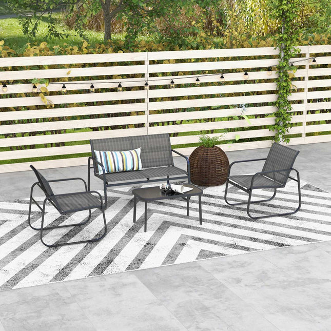 Outdoor Garden Furniture Set - 4 Piece Mesh Patio Seating