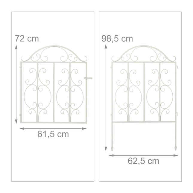 Garden gate in white, 3 parts
