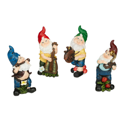 Garden gnomes set with 4 musicians