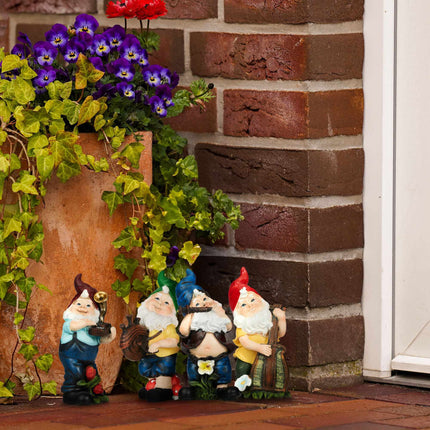 Garden gnomes set with 4 musicians