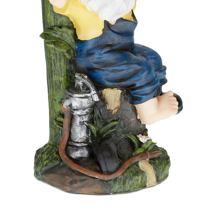 Garden gnome with bird bath