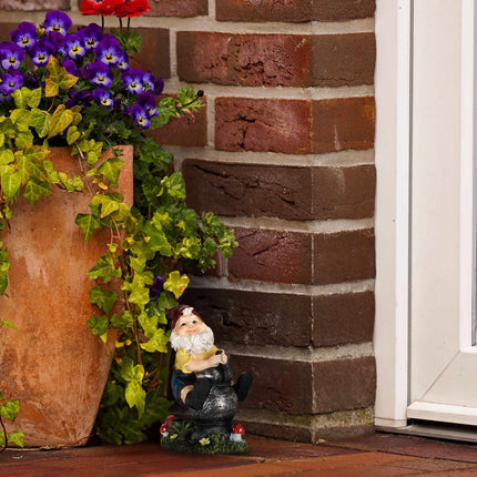 Garden gnome with lantern