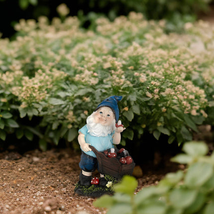 Garden gnome with mushrooms