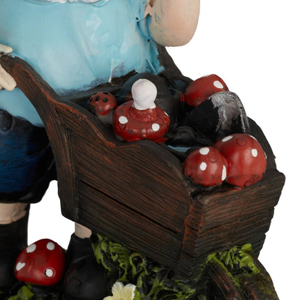 Garden gnome with mushrooms