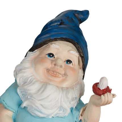 Garden gnome with mushrooms