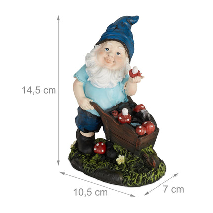 Garden gnome with mushrooms