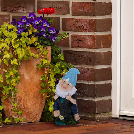 Garden gnome with water bucket