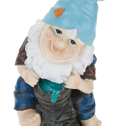 Garden gnome with water bucket