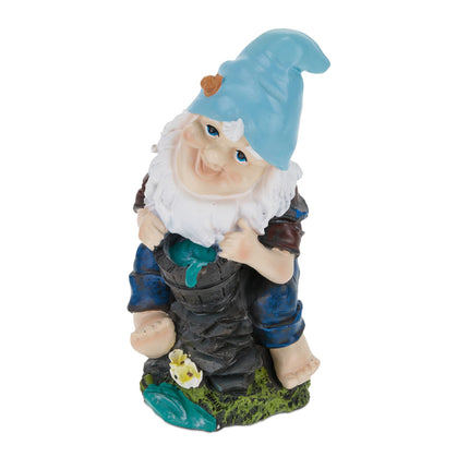Garden gnome with water bucket