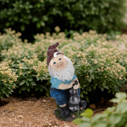 Garden gnome with water pump