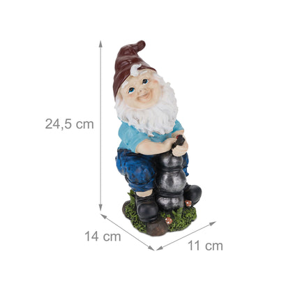 Garden gnome with water pump