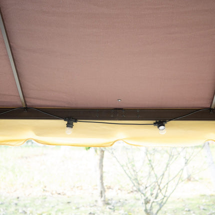 Tuinpaviljoen 390 x 290 x 280 cm met 4 zijpanelen, weerbestendige tuintent partytent met klamboe van aluminium en polyester