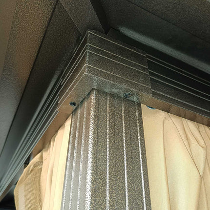 Garden pavilion marquee, 3x3m, double side walls, bronze