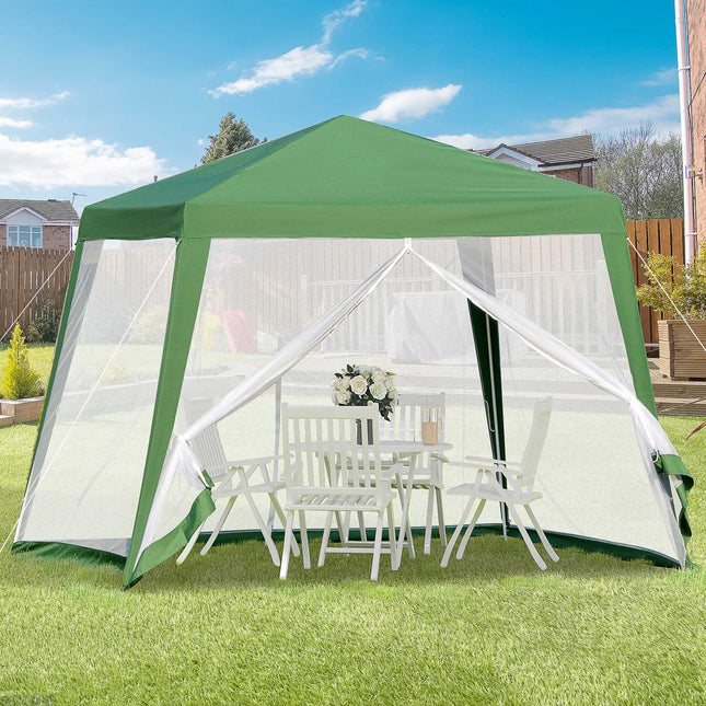 Weatherproof 3x3m green pavilion tent with mosquito net