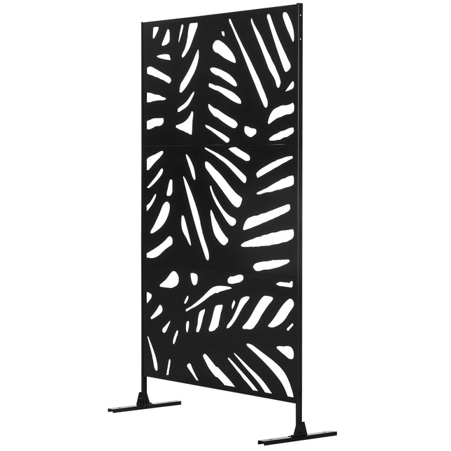 Steel Leaf Pattern Privacy Screen, 122x198cm, with stand