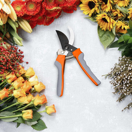Garden shears Bypass in grey-orange