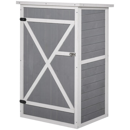 Tool storage for garden shed, spruce, 75x56x115cm, black/grey/white