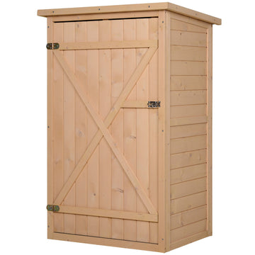 Garden tool shed with shelves, spruce wood, 75x56x115 cm