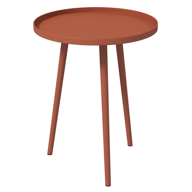 Weather-resistant round steel outdoor side table, Ø40x50H cm