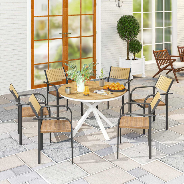 Around 118cm weatherproof aluminum garden table